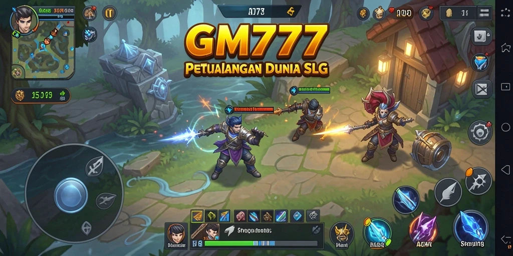 Tampilan gameplay GM777 dengan pertempuran epik dan strategi yang mendebarkan.