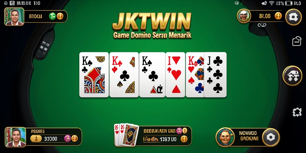 Tampilan gameplay seru di JKTWIN saat bermain Domino.