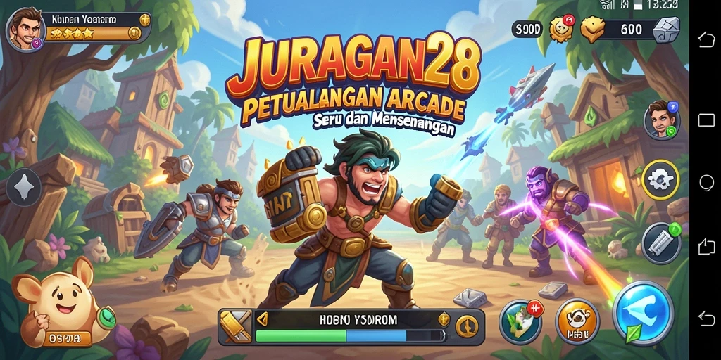 Screenshot gameplay JURAGAN28 menampilkan aksi seru dan colorful.