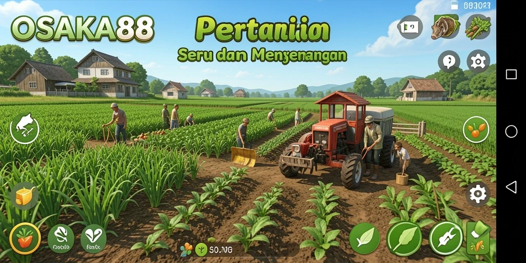 Gameplay OSAKA88 yang penuh warna dan interaktif saat bertani.