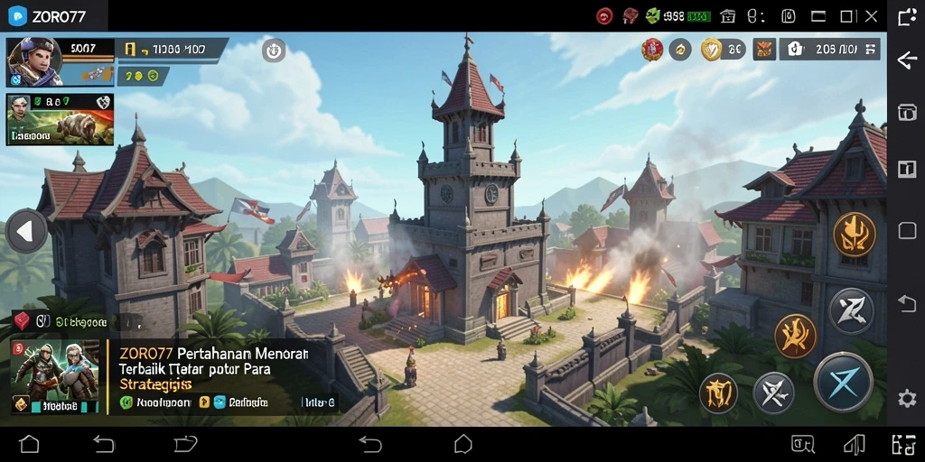 Tampilan gameplay menara pertahanan dalam ZORO77 yang menegangkan.