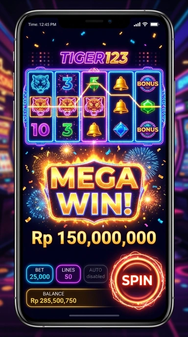 Layar beranda tger123 yang mudah dinavigasi dan menarik.